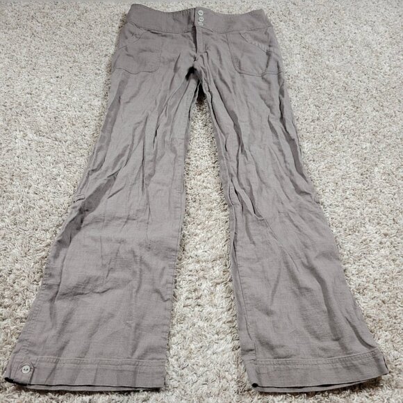 Royal Robbins Pants Womens 8 Gray tAN Cotton Convertible Outdoors Lightweight - Picture 1 of 8
